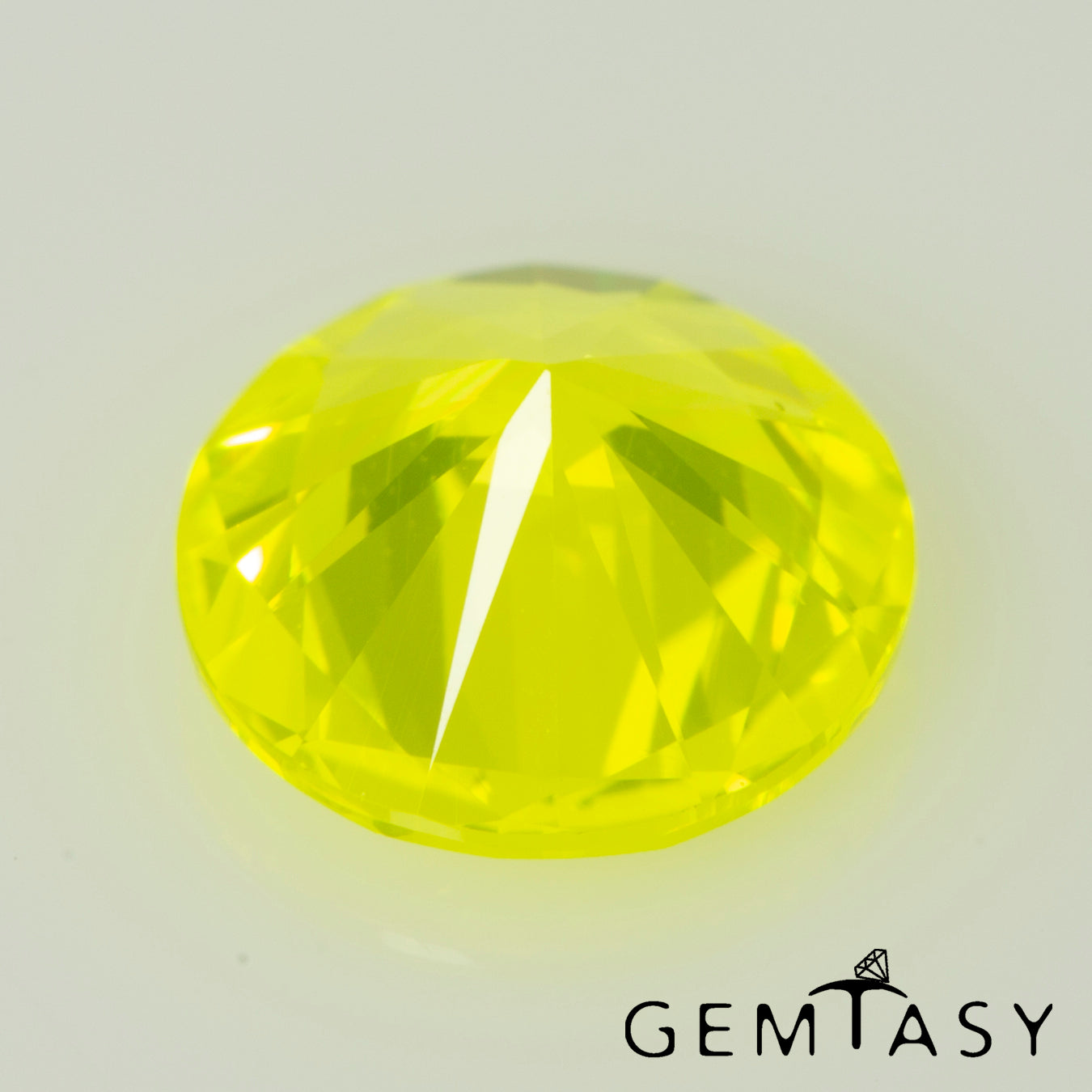 Cut stone - YAG Yellow neon Czochralski (Pulled) lab grown, facet Round 6mm 1.01-1.18ct