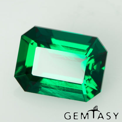 Cut stone - Emerald Zambian hydrothermal lab grown, facet Octagon 8x6mm 1.08-1.34ct