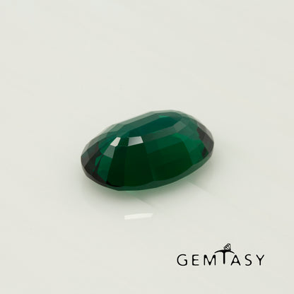 Cut stone - Emerald Zambian hydrothermal lab grown, facet Oval 20x14mm 15.35ct