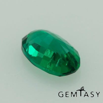 Cut stone - Emerald Zambian hydrothermal lab grown, facet Oval 5x3mm 0.21-0.23ct