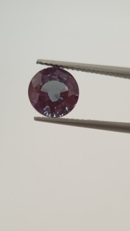 Pierre taillée - Alexandrite Czochralski (tirée) cultivée en laboratoire, facette Ronde 8.0mm 2.98ct